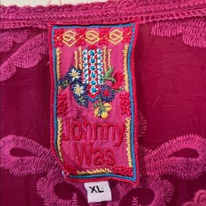 Johnny Was Burgundy Lace Blouse